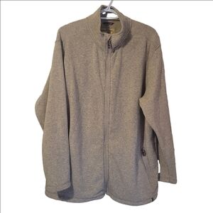 Blue Harbor Green Wool Blend Full Zip Sweater Jacket With Zippered Pockets